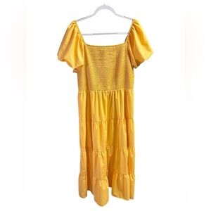 Fairycore Tea Party Chic Happy Yellow Smocked Dress by Pretty Garden | Size XL